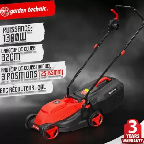 * Elem Garden Technic Tondeuse 1300W + Coupe Bordures 250W> Tondeuse Électrique Filaire