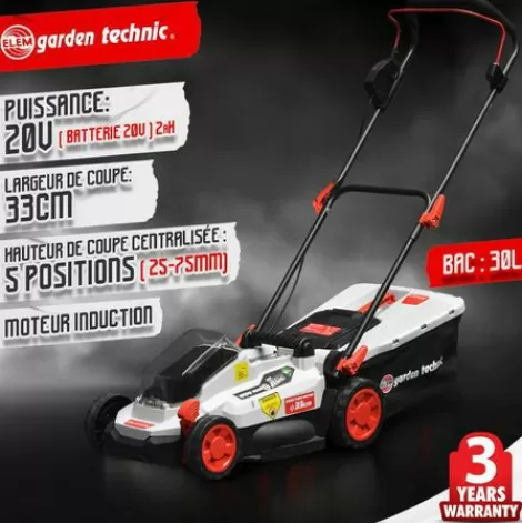 * Elem Garden Technic Tondeuse Rechargeable 20V 33 Cm -Elemgardentechnic> Tondeuse À Batterie