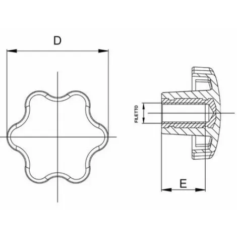 * Lem Select Molette En Bakelite O 50 Femelle M6> Accessoire Pour Tondeuse Et Autoportée