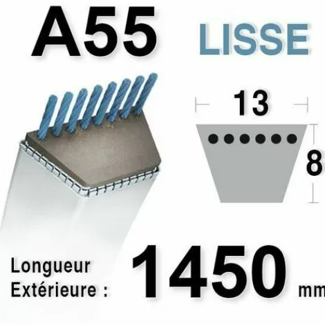 * Universel Courroie 13Mm X 1450Mm A55> Accessoire Pour Tondeuse Et Autoportée