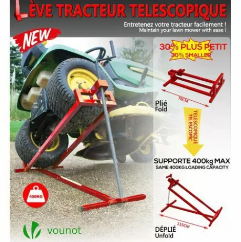 * Vounot Leve Tracteur Tondeuse Supporte 400 Kg Max> Accessoire Pour Tondeuse Et Autoportée